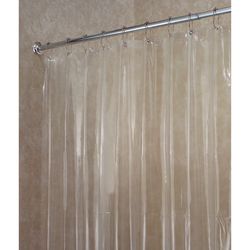 iDesign Clear Vinyl Solid Shower Curtain Liner