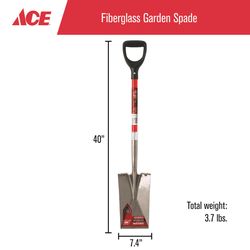 Ace 41.5 in. Steel Square Garden Spade Fiberglass Handle