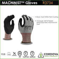 Cordova Machinist Gloves Black/Gray XXL 1 pair