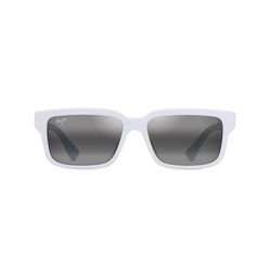 Maui Jim Hiapo Asian Fit Sunglasses Unisex Matte White Frame Neutral Gray Lens Polarized