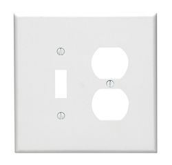 Leviton White 2 gang Thermoset Plastic Duplex/Toggle Wall Plate 1 pk