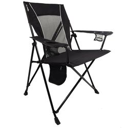 Kijaro Dual Lock 1-Position Black Camping Folding Chair