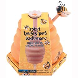 Joie Assorted Color Ceramic Mini Honey Pot and Dipper
