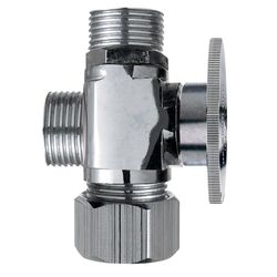 Ace 5/8 in. FPT X 1/2 in. Brass Dual Outlet Angle Stop