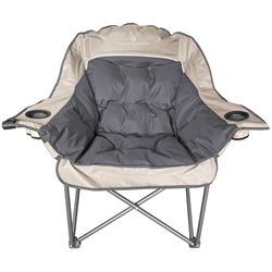 Black Sierra Equipment 1-Position Tan Folding Quad Chair