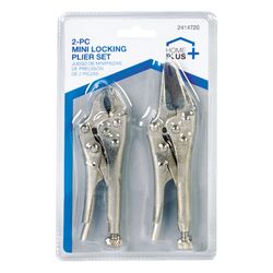 Home Plus 4-3/4 in. Carbon Steel Two Piece Locking Pliers Set