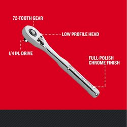 Craftsman Low Profile 1/4 in. drive Ratchet 72 teeth