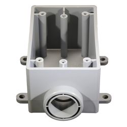 Cantex New and Old Work 22.5 cu in Rectangle PVC 1 gang Outlet Box Gray