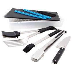 Broil King Porta-Chef Stainless Steel Black/Silver Grill Tool Set 9 pc