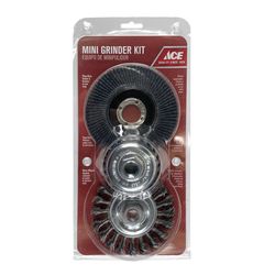 Ace 4-1/2 in. Assorted Assorted Mini Grinder Kit Stainless Steel 4800 rpm 3 pc