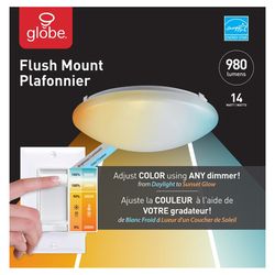 Globe Electric DuoBright 3.1 in. H X 11 in. W X 11 in. L White LED Ceiling Light Fixture
