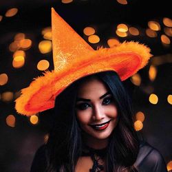 Magic Seasons Halloween Spiderweb Witch Hat 1 pk (RANDOM COLOR)