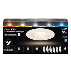 Feit LED Retrofits White 5 in. W LED Canless Recessed Downlight 6.5 W