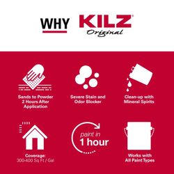 KILZ Original White Flat Oil-Based Alkyd Oil Primer 5 gal