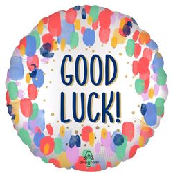 Anagram Balloons Painterly Dots Good Luck Foil Balloon 1 pk