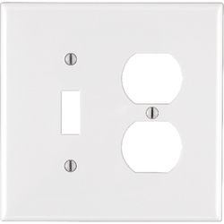 Leviton White 2 gang Thermoplastic Nylon Duplex/Toggle Wall Plate 1 pk