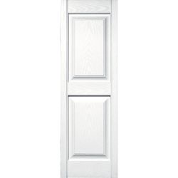 Builders Edge 47 in. H X 14.75 in. W White Raised Panel Vinyl Shutter 2 pk