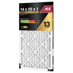 Ace 14 in. W X 25 in. H X 1 in. Synthetic 13 MERV Pleated Air Filter 1 pk