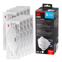 3M Aura N95 Dust Protection Particulate Respirator 9205+ White 10 pk