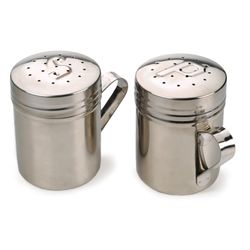 RSVP International Endurance Silver Stainless Steel Salt/Pepper Shaker Set 10 oz