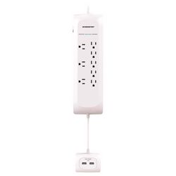 Monster Just Power It Up 4 ft. L 8 outlets Surge Protector w/USB White 1080 J