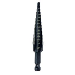 IRWIN Unibit 1/8 to 1/2 in. High Speed Steel Step Drill Bit Square Shank 1 pc