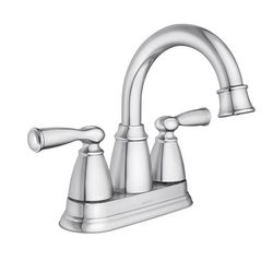 Moen Banbury 2 Chrome Traditional Centerset Bathroom Sink Faucet 4 in.