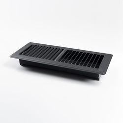 RectorSeal Tru Aire 4 in. H X 12 in. W 2-Way Powder Coat Black Steel Floor Register
