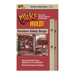 Quake Hold Ready America Nylon Self Adhesive Furniture Strap Beige Rectangle 1 in. W X 6 in. L 1 pk