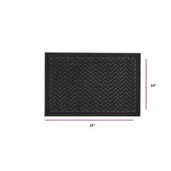 Superio Brand 24 in. W X 35 in. L Black Large Chevron Coir Door Mat