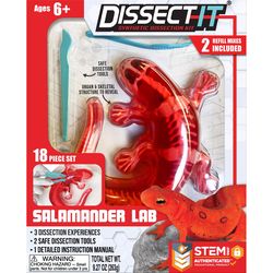 Top Secret Toys Dissect It Salamander STEM Learning Toy Red 18 pc