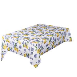 Texstyles Deco Easy Care Yellow Capri Lemons Polyester Tablecloth 108 in. L X 58 in. W