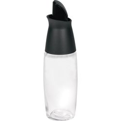 Trudeau Black/White Glass/Plastic Oil/Vinegar Bottle 10 oz