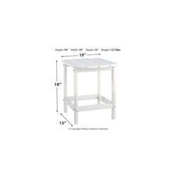 Signature Design by Ashley Sundown Treasure White Rectangular Plastic Contemporary End Table