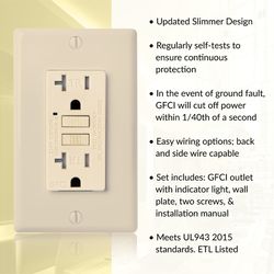 Faith 20 amps 125 V Duplex Ivory GFCI Outlet 10 pk