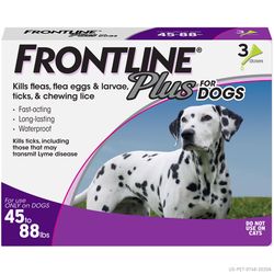 Frontline Plus Liquid Dog Flea and Tick Drops 9.8% Fipronil, 8.8% (S)-methoprene 0.09 oz