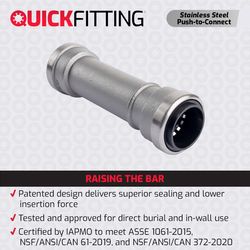QuickFitting Slip Stainless Steel Repair Coupling