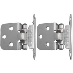 Laurey 1-5/8 in. W X 2-3/4 in. L Brushed Satin Nickel Silver Metal Cabinet Hinge 2 pk