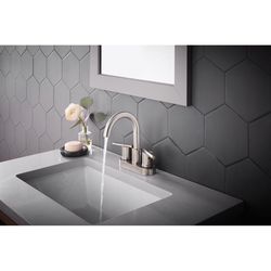 Oakbrook Collection Alexis Brushed Nickel Modern Centerset Bathroom Sink Faucet 4 in.