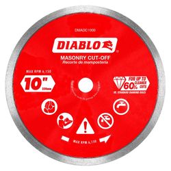 Diablo 10 in. D X 5/8 in. X .063 in. thick Diamond Continuous Rim Masonry Cut-Off Disc 1 pk