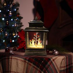 Alpine Snowmen with Cardinals Snowglobe