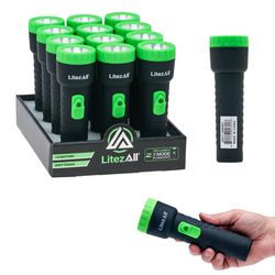 LitezAll 80 lm Black/Green LED Rechargeable Flashlight