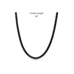 Montana Silversmiths Unisex Midnight Onyx Wheat Chain Black Necklace