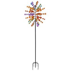 Alpine Multicolored Iron 18 in. H Cosmic Garden Stake Spinner