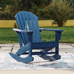 Signature Design by Ashley Sundown Treasure Blue HDPE Frame Contemporary Rocking Chair