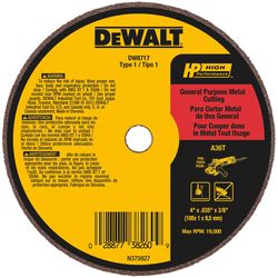 DeWalt 4 in. D X 3/8 in. X .045 in. thick Aluminum Oxide Cut-Off Wheel