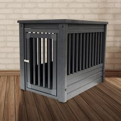 DogiPot Large Wood/Polyfiber Dog Crate Espresso 28 in. H X 24 in. W X 35.5 in. D