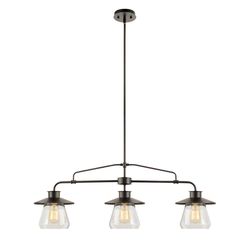 Globe Electric Nate Oil Rubbed Bronze Brown 3 lights Pendant Light