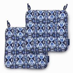 Classic Accessories Blue Polyester Chair Cushion 5 in. H X 19 in. W X 19 in. L