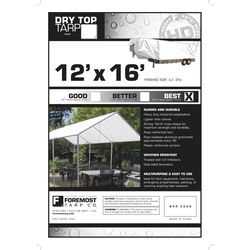 Dry Top® 12 ft. W X 16 ft. L Heavy Duty Polyethylene Tarp White